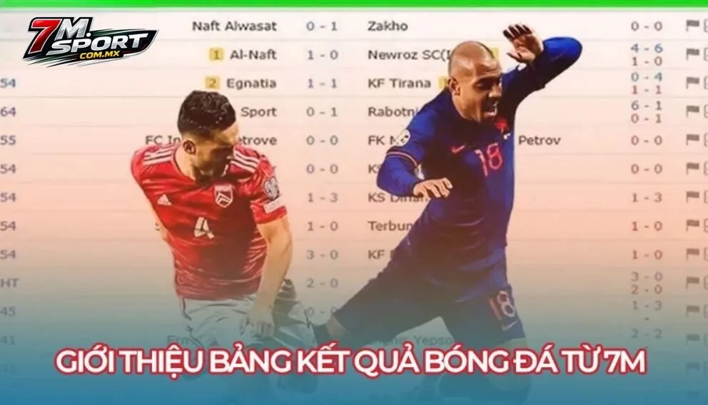 Giới thiệu bảng kết quả bóng đá từ 7m